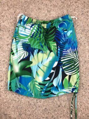 T.H.E. Womens Floral Swim Top Swimwear Size 14 Blue Green Good Shape Plants